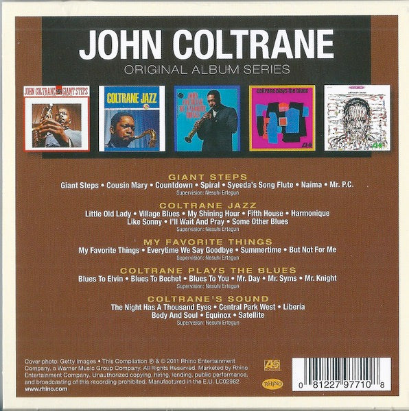 Image of Back Cover of 5xCD - VG/VG+ - JOHN COLTRANE, Original Album Series (Atlantic; 8122797710, Europe 2017, Box Set), Box yellowing.,  - 0616414C