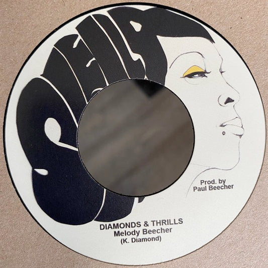 Image of Front Cover of 0516114C: 7" - MELODY BEECHER, Diamonds & Thrills (Shella Records; SR006, Canada 2021 Reissue, Limited Edition of 300)   /VG+