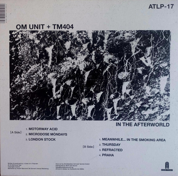 Image of Back Cover of 4314364C: LP - OM UNIT + TM404, In The Afterworld (Acid Test; ATLP17, Europe 2023, Picture Sleeve) Unplayed  EX/VG+