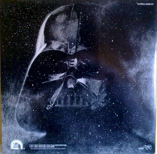 Image of Back Cover of 5114197C: 2xLP - JOHN WILLIAMS, THE LONDON SYMPHONY ORCHESTRA, Star Wars (The Original Soundtrack From The 20th Century-Fox Film) (RSO; 2658151, Germany 1977, Gatefold) Very glossy clean vinyl, Sleeve has some laminate fading  VG/VG+