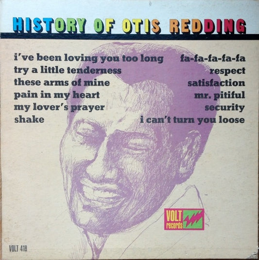 Image of Front Cover of LP - VG/G+ - OTIS REDDING, History Of Otis Redding (Stax; VOLT 418, UK 1968, Gatefold, Mono), Light marks/scuffs to disc. Small patch of mould to sleeve.,  - 2316238C