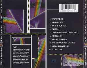 Image of Back Cover of SACD - EX/EX - PINK FLOYD, The Dark Side Of The Moon (Capitol Records; CDP 7243 5 82136 2 1-US, US 2003 Reissue, Hybrid, Multichannel, Stereo), Still in opened shrinkwrap with hype sticker. American style manufacturers security seal unbroken.,  - 1916302C
