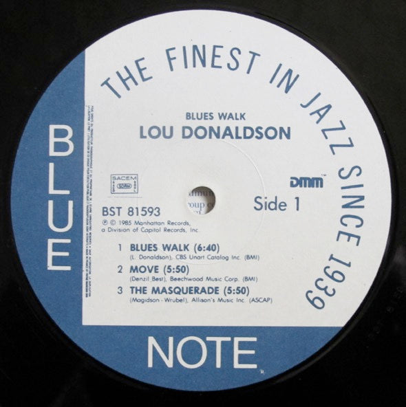Image of Label Cover of LP - VG/VG - LOU DONALDSON, Blues Walk (Blue Note; BST 81593, France 1985 Reissue, With Obi), ,  - 2026047E