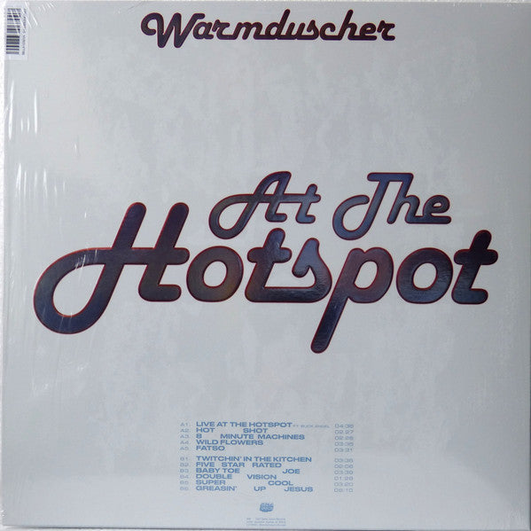 Image of Back Cover of LP - EX/EX - WARMDUSCHER, At The Hotspot (Bella Union ; BELLA1292VX, Europe 2022, Debossed Sleeve, Inner & Insert, Clear Vinyl), Still In Opened Shrinkwrap With Hype Sticker,  - 1026141E