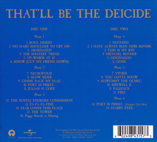 Image of Back Cover of 2xCD - VG+/EX - JULIAN COPE, Jehovahkill (Island Records ; 9843157, UK & Europe 2006, Box Set), ,  - 2256085S