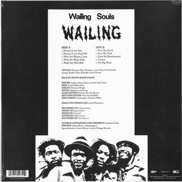Image of Back Cover of 4615680C: 2xLP - WAILING SOULS, Wailing (VP Records; VPRL 4235, Europe 2021 Reissue, Gatefold, 2 Inners, Sticker, With 12"; Clear Vinyl) Hype stickered shrink-wrap  VG+/VG+