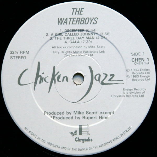 Image of Label Cover of LP - VG+/VG+ - THE WATERBOYS, The Waterboys (Chicken Jazz; CHEN 1, UK 1986 Reissue, Plain White Inner, A/1 B/1.), ,  - 3226163E