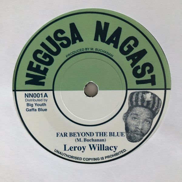 Image of Label Cover of 7" - VG+/VG+ - LLOYD WILLACY / BIG YOUTH, Far Beyond The Blue / Things In Light (Negusa Nagast; NN001, UK 2023 Reissue, Company Sleeve), ,  - 2116637C