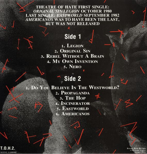 Image of Back Cover of LP - VG/VG - THEATRE OF HATE, Revolution (Burning Rome Records; T.O.H. 2, UK 1984), Strong VG - a few hairlines, top edge seam split,  - 3146241S