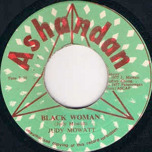 Image of Front Cover of 7" - /G+ - JUDY MOWATT / JOY TULLOCH, Black Woman / Black Beauty (Ashandan; , Jamaica 1977), Some larger marks, some deeper than others which click lightly. Background noise in places on each on each side. Pressing flaws. Labels off centre, with liquid damage / staining and pen ink on them,  - 2416278C