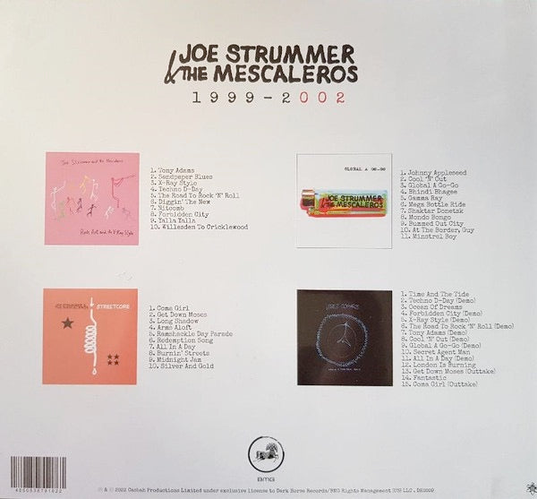 Image of Back Cover of 1914216C: 7xLP - JOE STRUMMER & THE MESCALEROS, Joe Strummer 002: The Mescaleros Years (Dark Horse Records; DH0009, UK 2022, Box Set, Booklet, Inners & Inserts) No hype sticker.  EX/EX