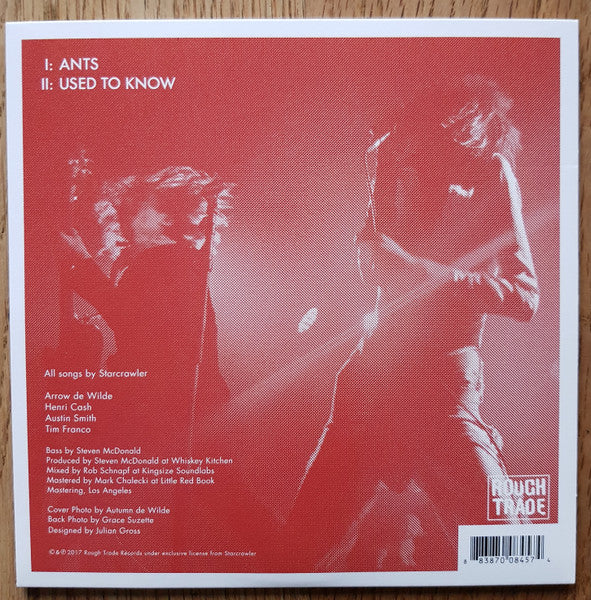 Image of Back Cover of 3753056S: 7" - STARCRAWLER, Ants / Used To Know (Rough Trade; RTRADS845, UK 2017, Picture Sleeve, Limited Edition)   VG+/VG+