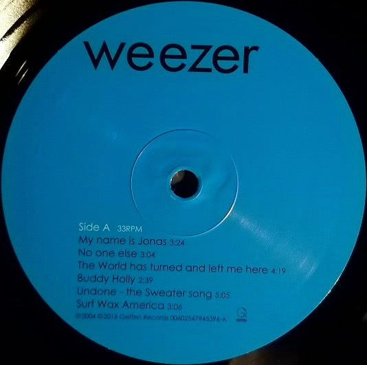 Image of Label Cover of LP - VG+/VG+ - WEEZER, Weezer (Geffen Records; 00602547945396, Europe 2016 Reissue, Insert), Still in opened shrink with hype sticker. Pristine copy.,  - 3646399S