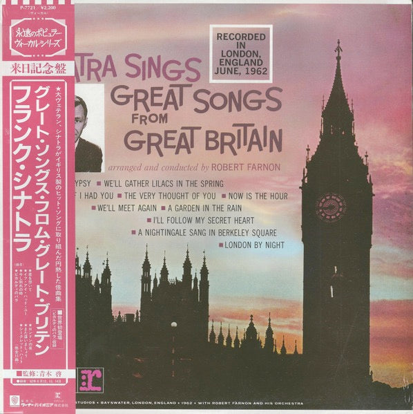 Image of Front Cover of LP - VG+/VG - FRANK SINATRA, Sinatra Sings Great Songs From Great Britain (Reprise Records; P-7721, Japan 1985 Reissue, Insert, with OBI), ,  - 1426192E