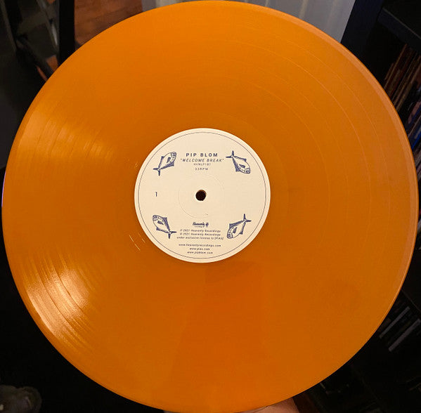 Image of Label Cover of LP - VG+/VG+ - PIP BLOM, Welcome Break (Heavenly; HVNLP187C, UK & Ireland 2022, Die Cut Sleeve, Inner, Orange Vinyl, Ltd to 500 Hand numbered), No. 259, Still in Opened Stickered Shrinkwrap,  - 1646166S