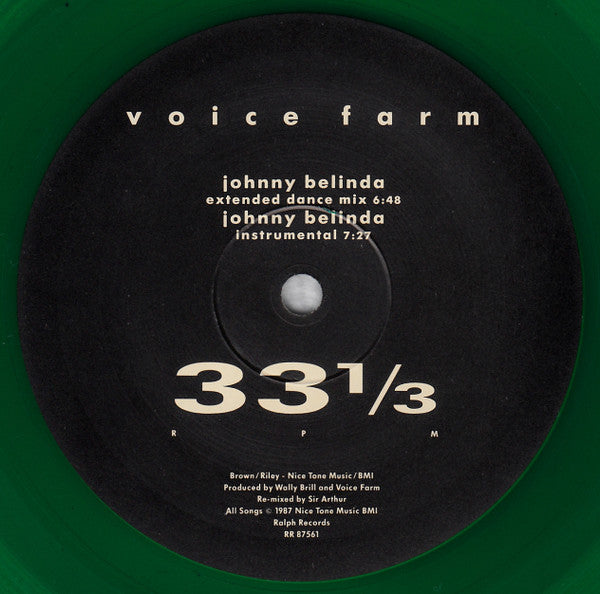 Image of Label Cover of 3723217E: 12" EP - VOICE FARM, Johnny Belinda (Ralph Records ; RR 87561, US 1988, Picture Sleeve, Green Vinyl, Limited Edition of 500) Strong VG, Still In Shrinkwrap  VG+/VG