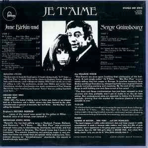 Image of Back Cover of LP - VG/VG - JANE BIRKIN AND SERGE GAINSBOURG, Je T'Aime - Beautiful Love (Fontana; SRF 67610, US 1970s Reissue), ,  - 1026348E