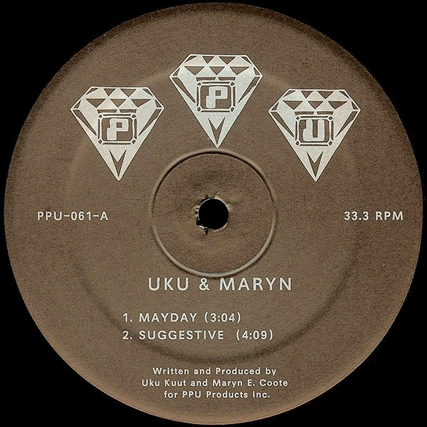 Image of Back Cover of 1224211E: 12" - UKU & MARYN, Suggestive (Peoples Potential Unlimited; PPU-061, US 2014, Stickered Plain Sleeve)   VG+/EX