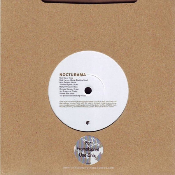 Image of Back Cover of 7" - EX/EX - NICK CAVE AND THE BAD SEEDS, Rock Of Gibraltar / Nocturama (Mute ; MUTE318, UK 2003, Textured Die Cut Sleeve), ,  - 4226011E