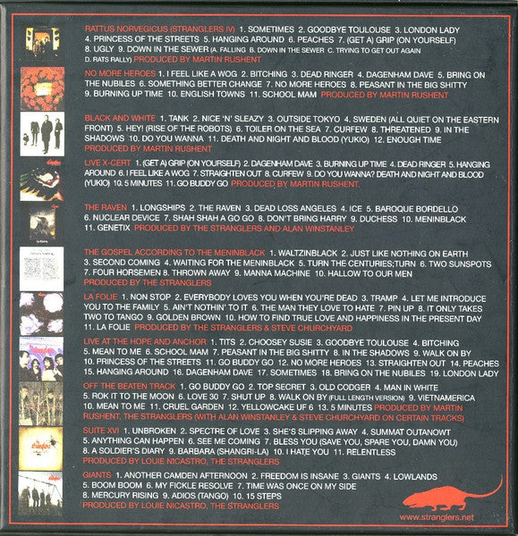 Image of Back Cover of 11xCD - VG+/VG - THE STRANGLERS, Giants And Gems: An Album Collection (Parlophone; 825646336777, Europe 2014, Clamshell Box Set), Strong VG,  - 3216282C