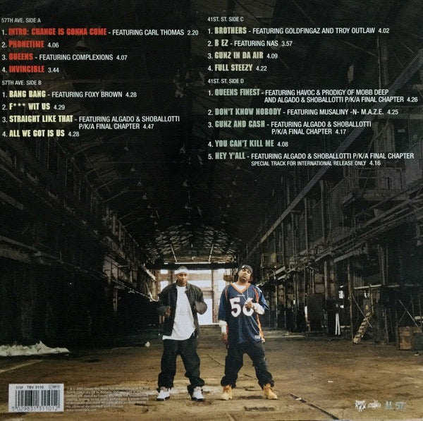 Image of Back Cover of 2xLP - VG/G+ - CAPONE N NOREAGA, The Reunion (Tommy Boy; TBV 3110, Europe 2000, Insert), Marks on disc. light evidence of previous stickers on labels. Multiple light creases around edge of sleeve.,  - 3726238E