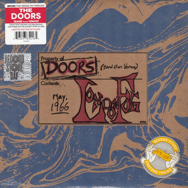 Image of Front Cover of 10" EP - VG+/VG+ - THE DOORS, London Fog 1966 (Rhino Records; R1 557796, Worldwide 2019 Reissue, Record Store Day), Sleeve still in opened stickered shrinkwrap,  - 3616106C