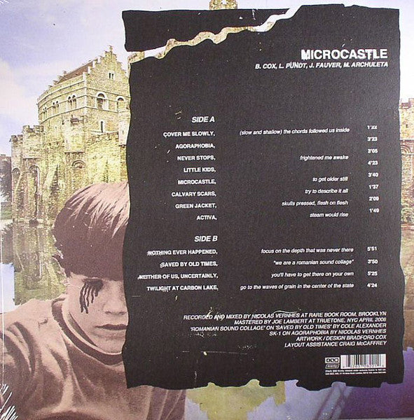 Image of Back Cover of LP - VG+/VG+ - DEERHUNTER, Microcastle (4ad; CAD2822, UK 2008, White Vinyl), ,  - 2816075C