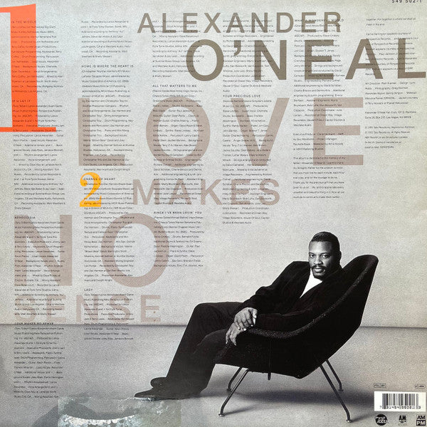 Image of Back Cover of LP - VG/VG+ - ALEXANDER O'NEAL, Love Makes No Sense (Tabu Records; 549 502 1, Europe 1993, Picture Sleeve), Light marks only. Sticker on front of sleeve. evidence of other previous price sticker.,  - 3646153S