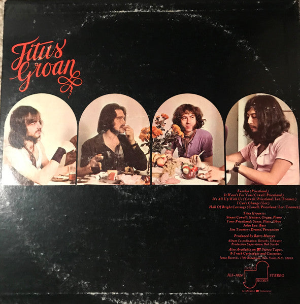 Image of Back Cover of 3843476S: LP - TITUS GROAN, Titus Groan (Janus Records; JLS 3024, US 1970, Promo) Edge Wear, Ring Wear, Split Seam, Tape Across Bottom Of Sleeve.  G+/G