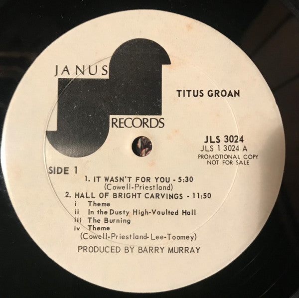 Image of Label Cover of 3843476S: LP - TITUS GROAN, Titus Groan (Janus Records; JLS 3024, US 1970, Promo) Edge Wear, Ring Wear, Split Seam, Tape Across Bottom Of Sleeve.  G+/G