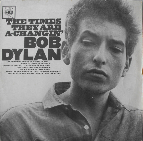 Image of Front Cover of LP - VG+/VG - BOB DYLAN, The Times They Are A-Changin' (CBS Orange (33 On Label - Pre 1967); BPG62251, UK 1964, Laminated Flipback Sleeve, Mono. A-side matrix error. ), Light hairlines,  - 3626030E