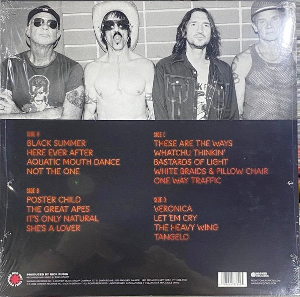 Image of Back Cover of 2xLP - EX/EX - RED HOT CHILI PEPPERS, Unlimited Love (Warner Records; 093624873495, Europe 2022, 2 Inners, Blue Translucent Vinyl), Opened Instore, Still In Stickered Shrinkwrap,  - 3046190S