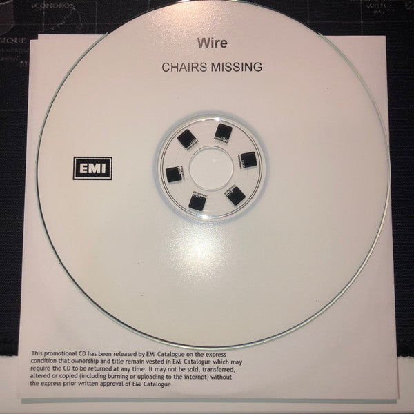 Image of Label Cover of 3933147E: CD - WIRE, Chairs Missing (EMI; none, Europe 1978, Promo, Clear Plastic Sleeve)   VG+/VG+