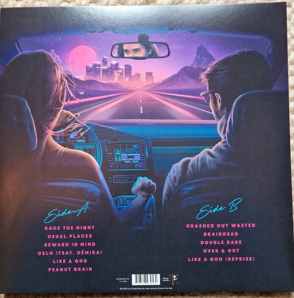 Image of Back Cover of 2914071C: LP - ASH, Race The Night (Fierce Panda; NONG139CLPV, Europe 2023, Gatefold, Inner, Translucent Violet Vinyl) Still In Stickered Shrinkwrap  EX/VG+