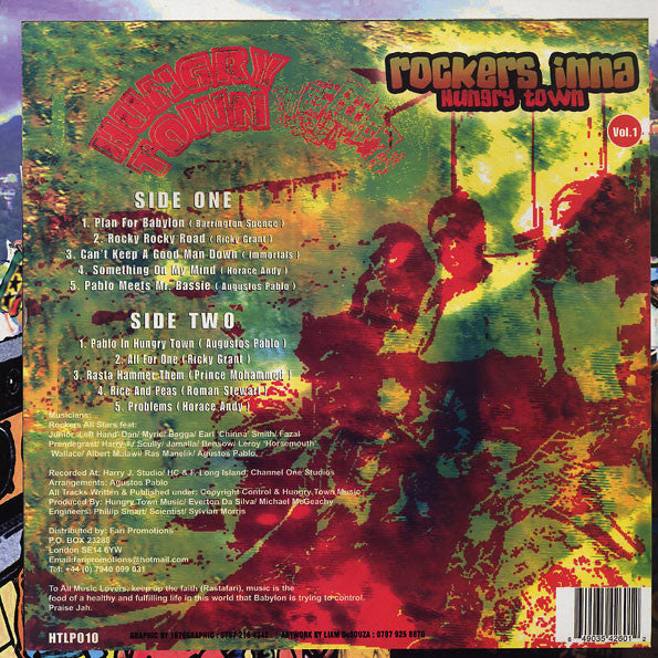 Image of Back Cover of 3953209S: LP - VARIOUS ARTISTS, Rockers Inna Hungry Town Vol. 1 (Hungry Town; HTLP010, UK 2014 Reissue)   NEW/NEW