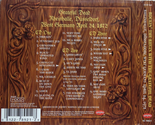 Image of Back Cover of 3953196S: 3xCD - GRATEFUL DEAD, Rockin' The Rhein With The Grateful Dead (Rhino Records; R2 78921, US 2004, Booklet, Limited Edition)   VG+/VG+