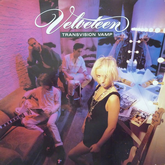 Image of Front Cover of 3814384C: LP - TRANSVISION VAMP, Velveteen (MCA Records; MCG 6050, UK 1989, Inner) Hype stickered sleeve.  VG+/VG