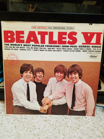 Image of Front Cover of 4023173E: LP - THE BEATLES, Beatles VI (Apple Records ; ST 2358, US 1975 Reissue, Stereo, Winchester Pressing) Strong VG+, Slight Damage To Top Seam  VG+/VG+