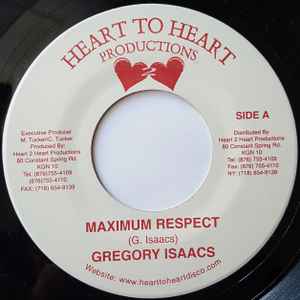 Image of Front Cover of 3115151C: 7" - GREGORY ISAACS / L.T, Maximum Respect / Not For Long (Heart To Heart Productions; , Jamaica 1990s, Plain sleeve)   /VG+