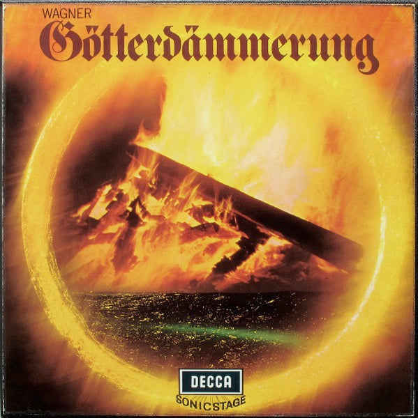 Image of Front Cover of 4625323E: 6xLP - GEORG SOLTI, WIENER PHILHARMONIKER, BIRGIT NILSSON, Wagner: G�tterd�mmerung (Decca Purple Unboxed Wideband - Made In England at 11 O'Clock - Grooved ED2; SET 292-7, UK 1965, Box Set, Booklet, ED 2)   VG+/VG+