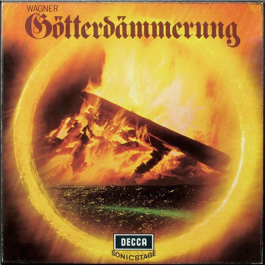 Image of Front Cover of 4625323E: 6xLP - GEORG SOLTI, WIENER PHILHARMONIKER, BIRGIT NILSSON, Wagner: G�tterd�mmerung (Decca Purple Unboxed Wideband - Made In England at 11 O'Clock - Grooved ED2; SET 292-7, UK 1965, Box Set, Booklet, ED 2)   VG+/VG+