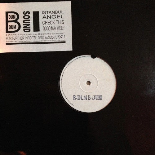 Image of Front Cover of 3414236C: 12" - B:DUM B:DUM SOUND, B-Dum B-Dum (; BD-001, UK 1993, Stickered Plain Sleeve) Labels have light residue staining on them.   VG+/VG+