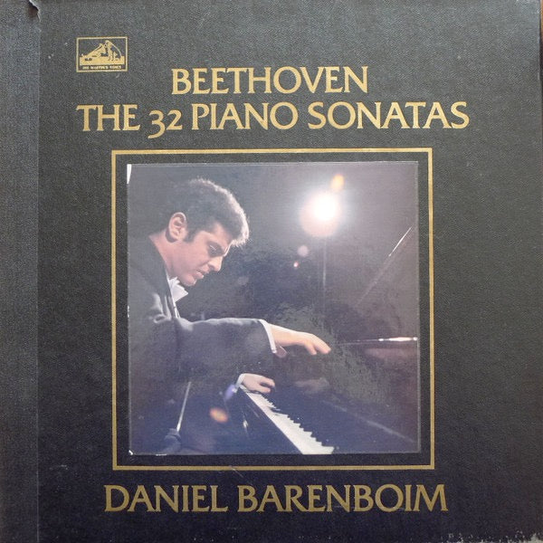 Image of Front Cover of 12xLP - G+/VG+ - DANIEL BARENBOIM, Beethoven: The 32 Piano Sonatas (HMV Red, Coloured Nipper Box; SLS 794/12, UK 1970, Box Set), Top Box Corners Split, Sticker Damage,  - 0626087E