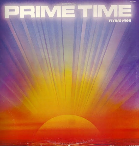 Image of Front Cover of 4014092C: LP - PRIME TIME, Flying High (Total Experience Records; TEL8-5702, US 1984, Picture Sleeve) Edge wear and sticker damage to sleeve. Sleeve is also notched.  G+/VG+