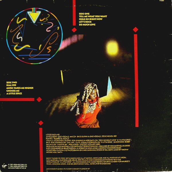 Image of Back Cover of 4114232C: LP - LOOSE ENDS, A Little Spice (Virgin; V 2301, UK 1984, Picture Sleeve) Edge and corner wear on sleeve  VG/VG