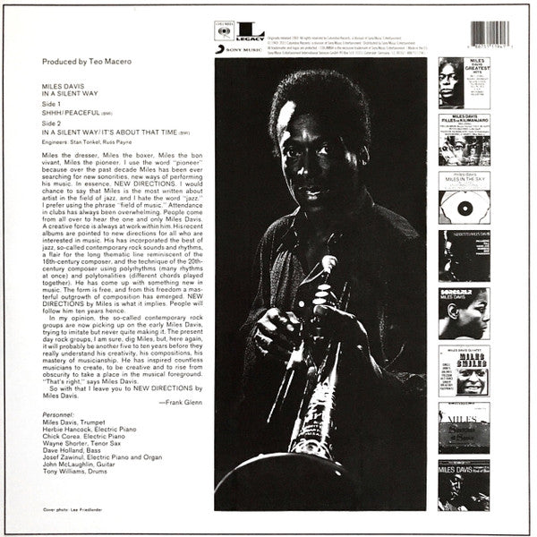 Image of Back Cover of LP - VG+/VG - MILES DAVIS, In A Silent Way (Columbia; 88875111941, Europe 2015 Reissue), Light marks only,  - 4146042S