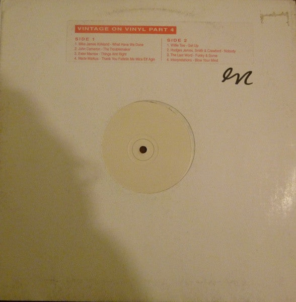 Image of Front Cover of LP - VG/VG - VARIOUS, Vintage On Vinyl Part 4 (Not On Label; SRS 004, UK , Stickered Plain Sleeve), Surface marks only, plays VG+,  - 4146115S