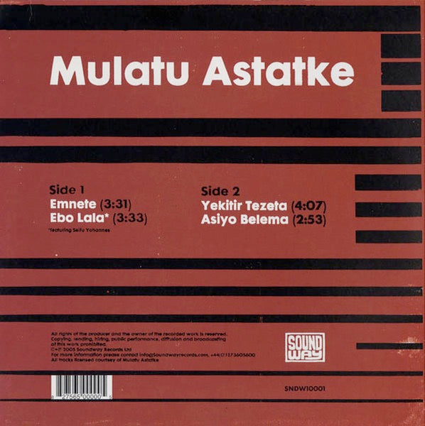 Image of Back Cover of 10" - VG+/VG - MULATU ASTATKE, Mulatu Astatke (Soundway; SNDW10001, UK 2005, Picture Sleeve), Light marks only.,  - 3516442C