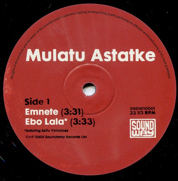 Image of Label Cover of 10" - VG+/VG - MULATU ASTATKE, Mulatu Astatke (Soundway; SNDW10001, UK 2005, Picture Sleeve), Light marks only.,  - 3516442C