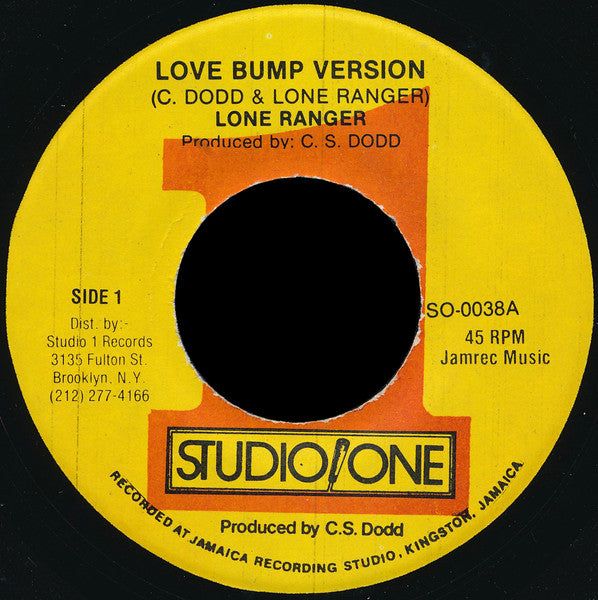 Image of Front Cover of 1454362S: 7" - LONE RANGER, Love Bump / Version (Studio One; SO-0038, US )   /VG+